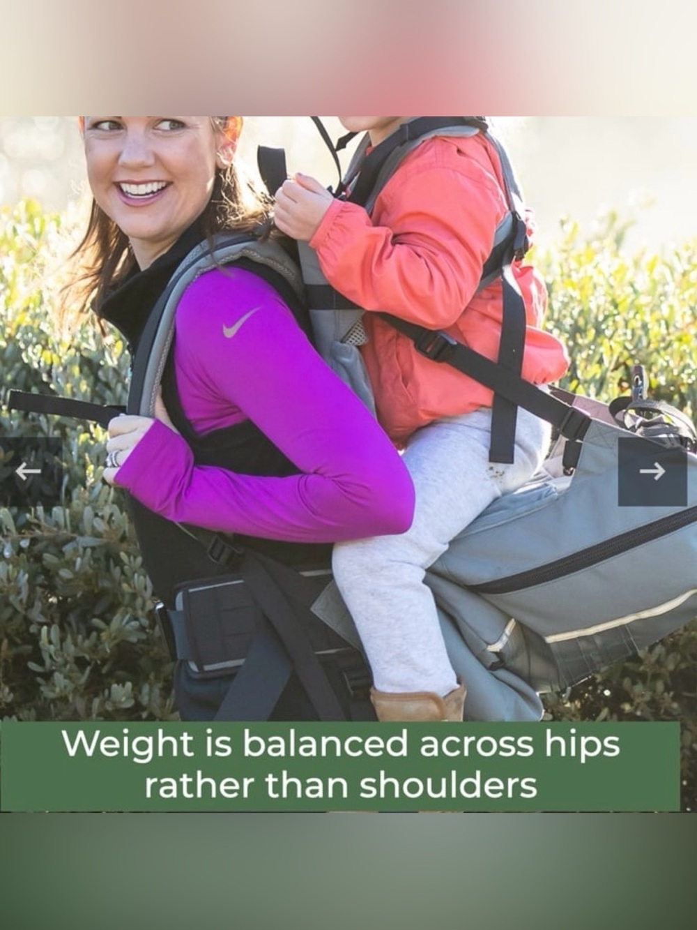Up Eaze Toddler Kids Hiking Convertible Backpack Carrier, 2yrs+ (16-50 lbs)